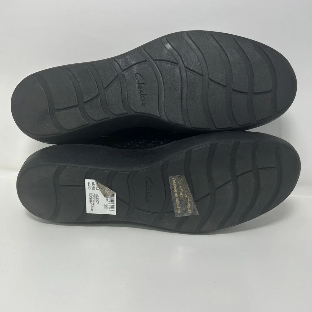 Clarks Collection Kayleigh Aster Black‎ Leather Sneaker Women's Size 11